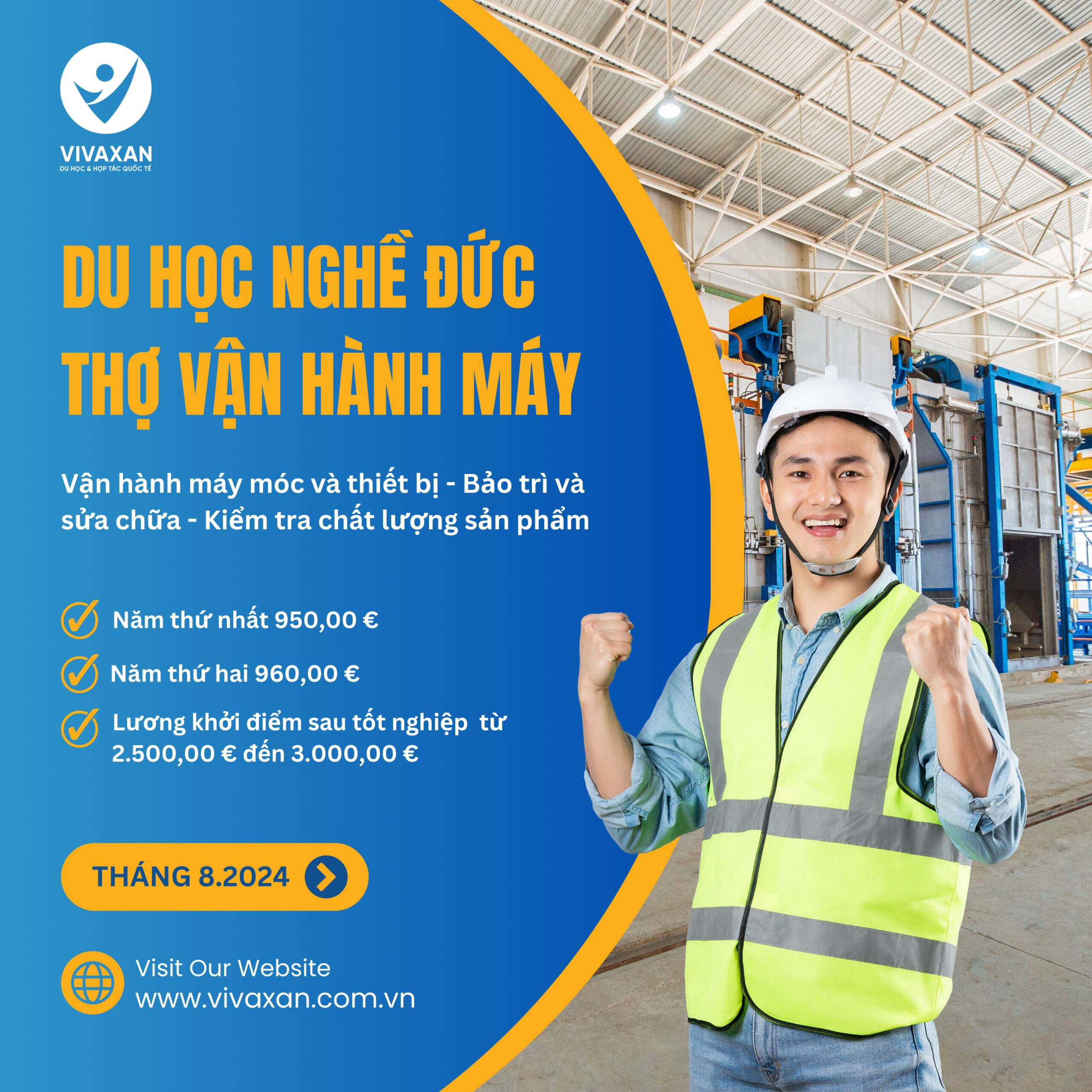 DU HỌC NGHỀ THỢ VẬN HÀNH MÁY