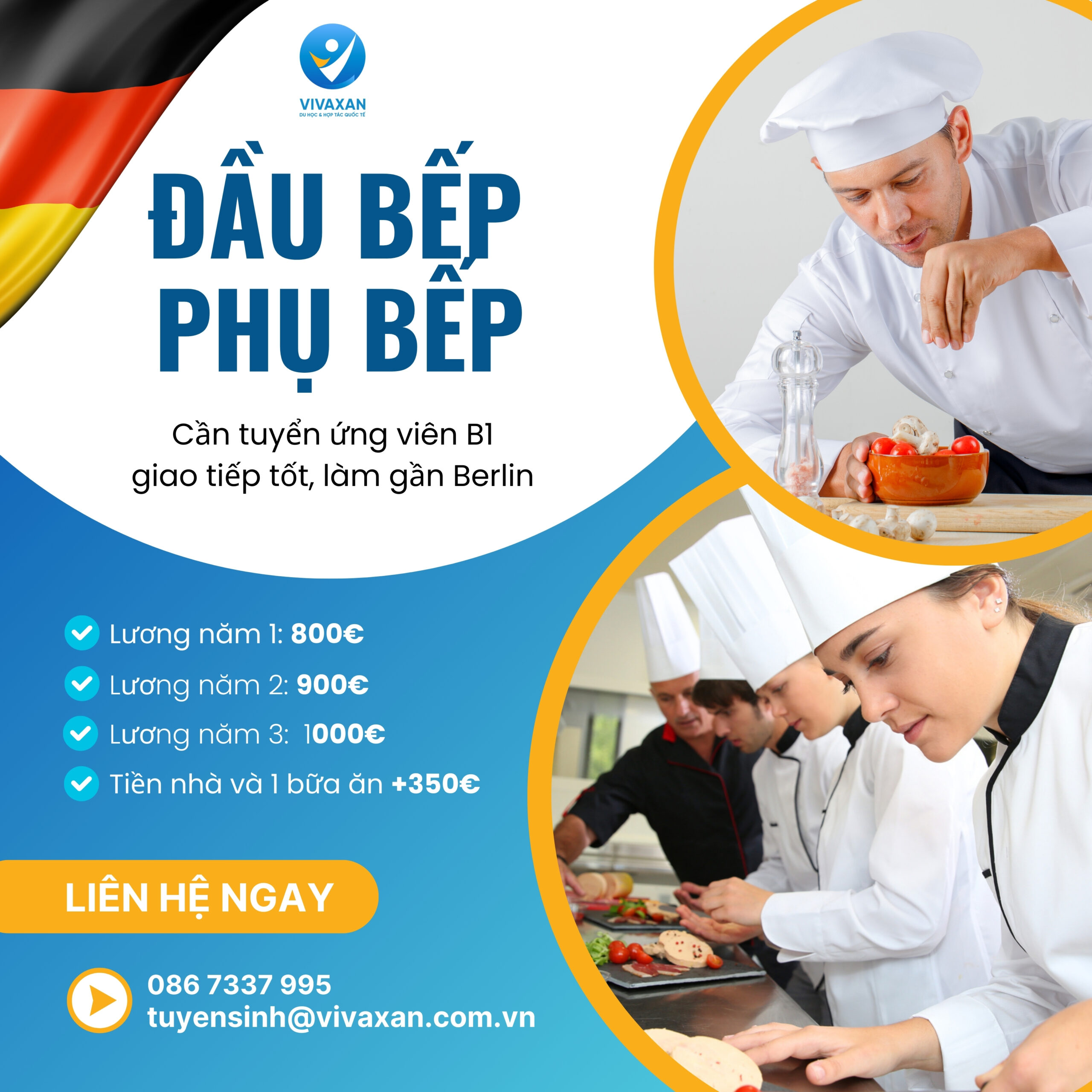 DU HỌC NGHỀ ĐẦU BẾP, PHỤ BẾP